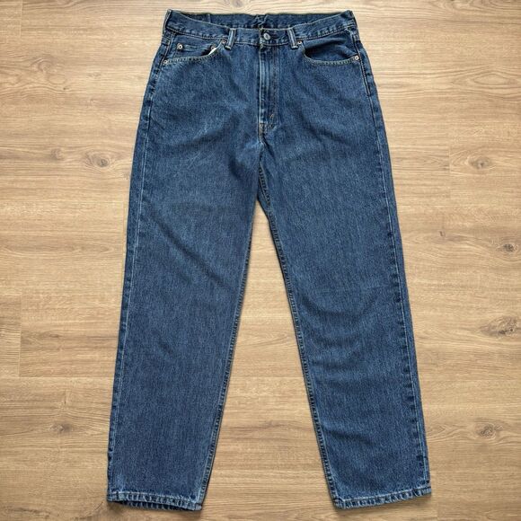 Levis 550 Jeans Mens 35x32 Blue Relaxed Fit Tapered Leg Denim Medium Wash Pants - Picture 1 of 10